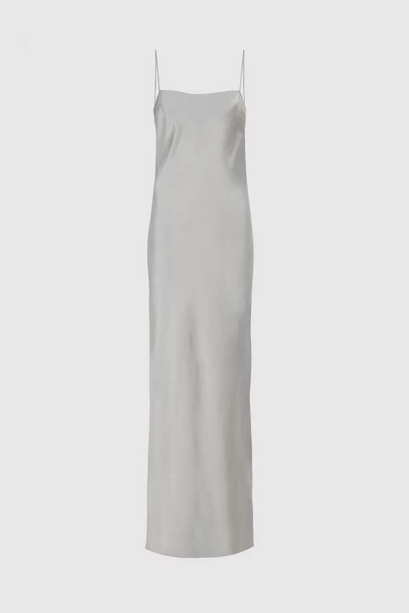 LOW BACK SLIP DRESS-SILVER Dress ST AGNI XS Silver 