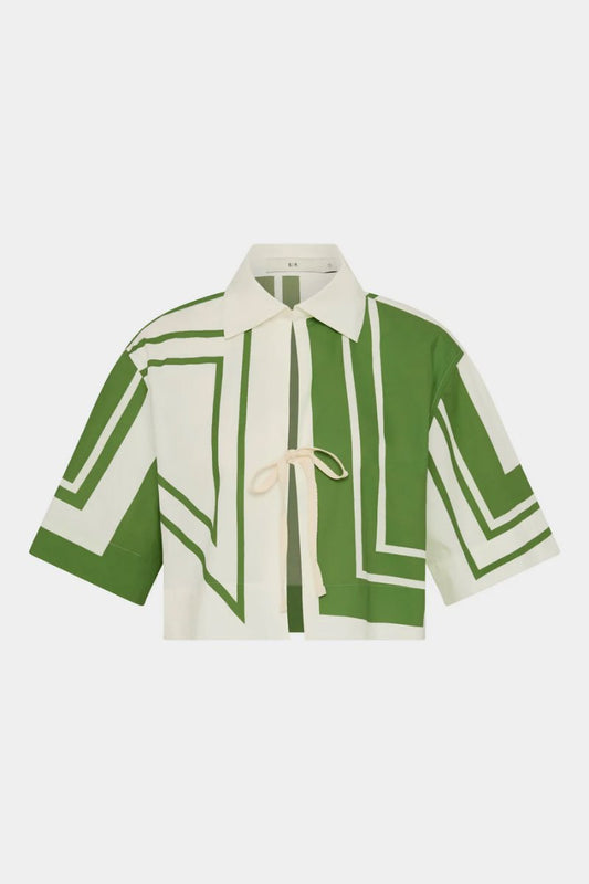 CARLO CROPPED SHIRT-MILANO VERDE Tops SIR. 