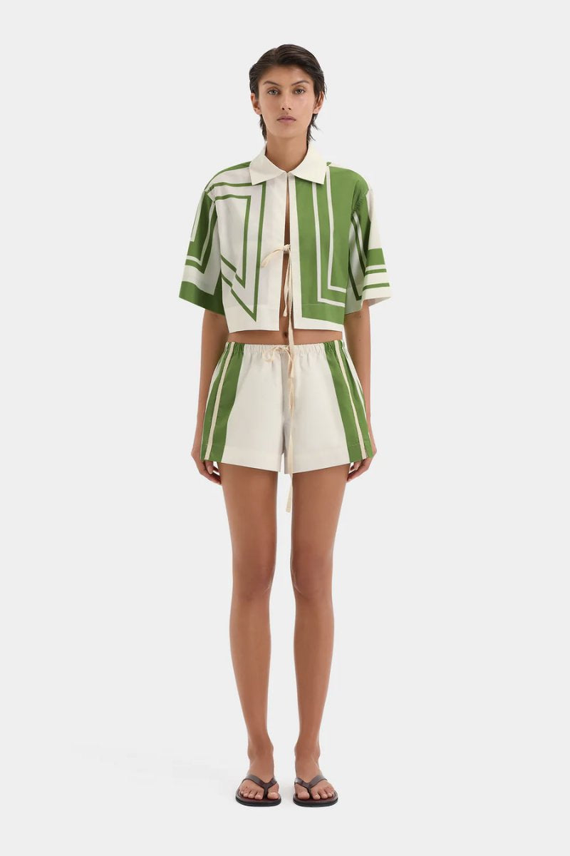 CARLO CROPPED SHIRT-MILANO VERDE Tops SIR. 