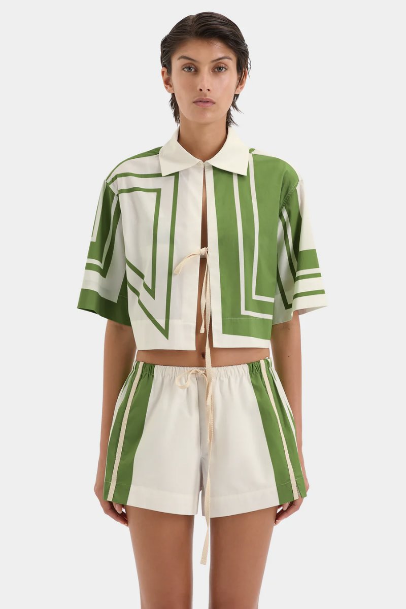 CARLO CROPPED SHIRT-MILANO VERDE Tops SIR. 