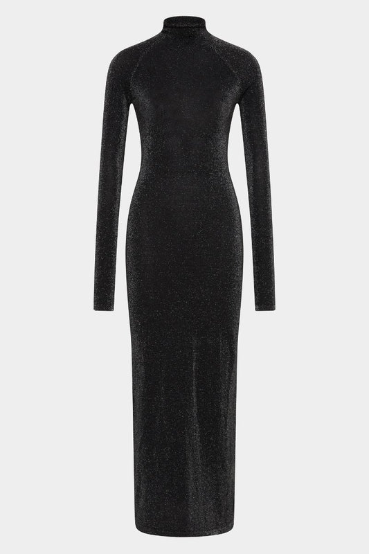 CHIANO LONG SLEEVE DRESS-BLACK SILVER Maxi Dress SIR. 