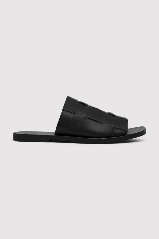 WOVEN FLATS-BLACK Sandals ST AGNI