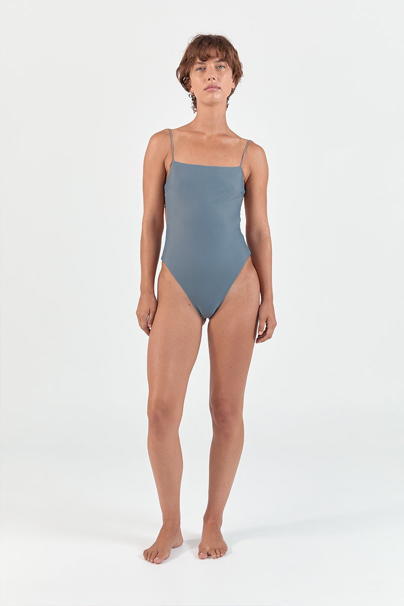 FINE STRAP ONE PIECE-GREY Swim ZIAH 6 Grey 