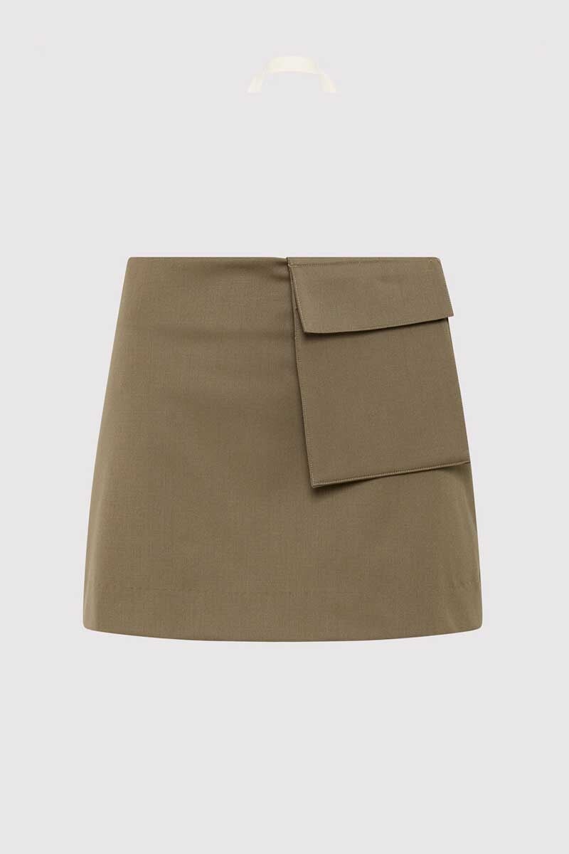 UTILITARIAN POCKET MINI SKIRT-KELP Skirts ST AGNI XXS Kelp 
