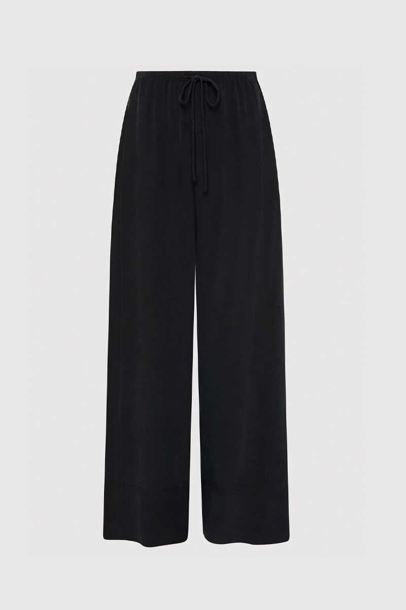 RELAXED SILK PANTS-WASHED BLACK Pants ST AGNI XS Washed Black 