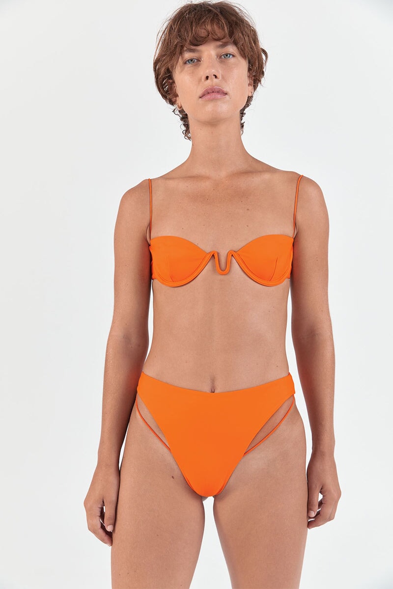 FINE STRAP WIRE BALCONETTE TOP-BRIGHT ORANGE Swim ZIAH 6 Bright Orange 