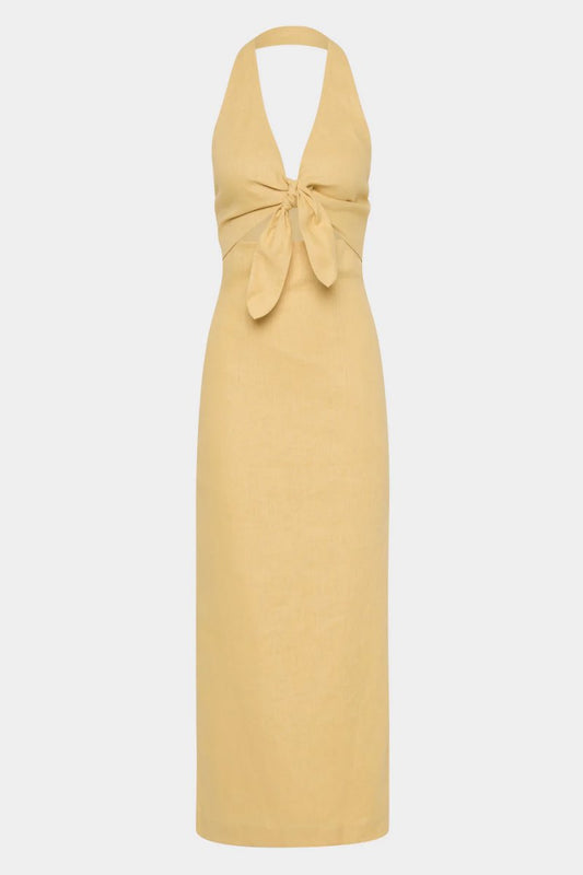 CARLOTTA TIE MIDI DRESS-RAFFIA Midi Dress SIR. 