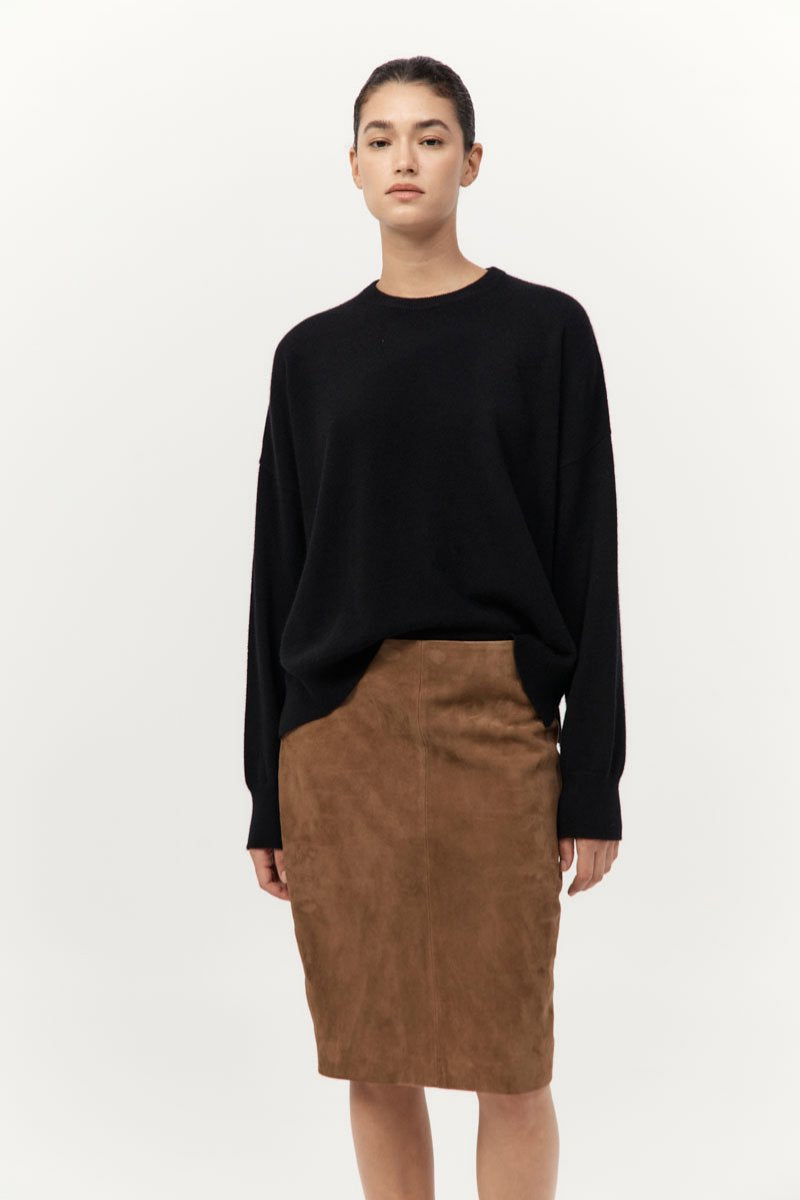 CASHMERE SWEATER-BLACK Knitwear ST AGNI 