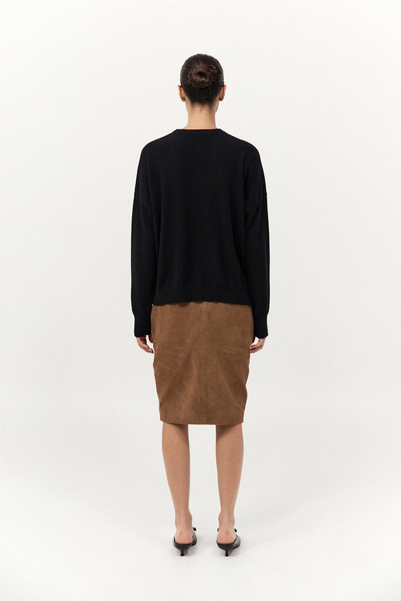 CASHMERE SWEATER-BLACK Knitwear ST AGNI 