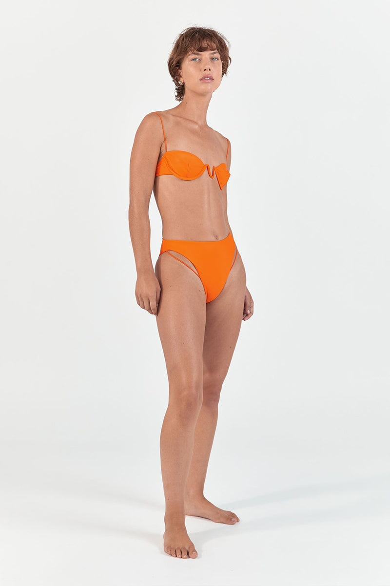 FINE STRAP WIRE BALCONETTE TOP-BRIGHT ORANGE Swim ZIAH 