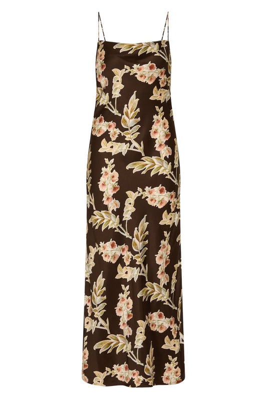 YOLAINE MIDI DRESS-JARDIN FLORAL CHOCOLATE Midi Dress Faithfull the Brand 