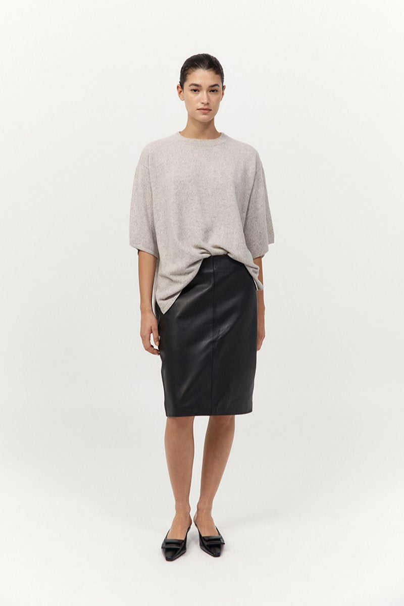 CASHMERE COPAIN TEE-GREY MARLE Tops ST AGNI 