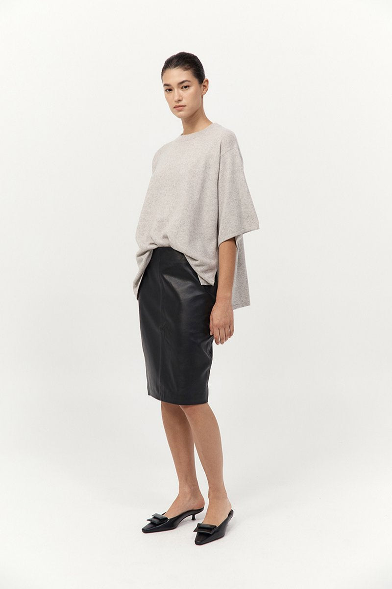 CASHMERE COPAIN TEE-GREY MARLE Tops ST AGNI 