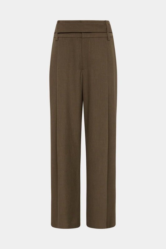SARTORIA BELTED TROUSER-CHOCOLATE MARLE Pants SIR. 