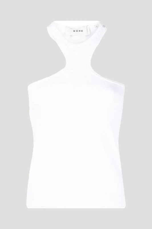 SHAPED RIB TOP-WHITE Tops Róhe 34 White 
