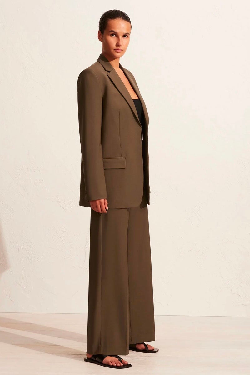 RELAXED TAILORED BLAZER-COFFEE Jackets Matteau 