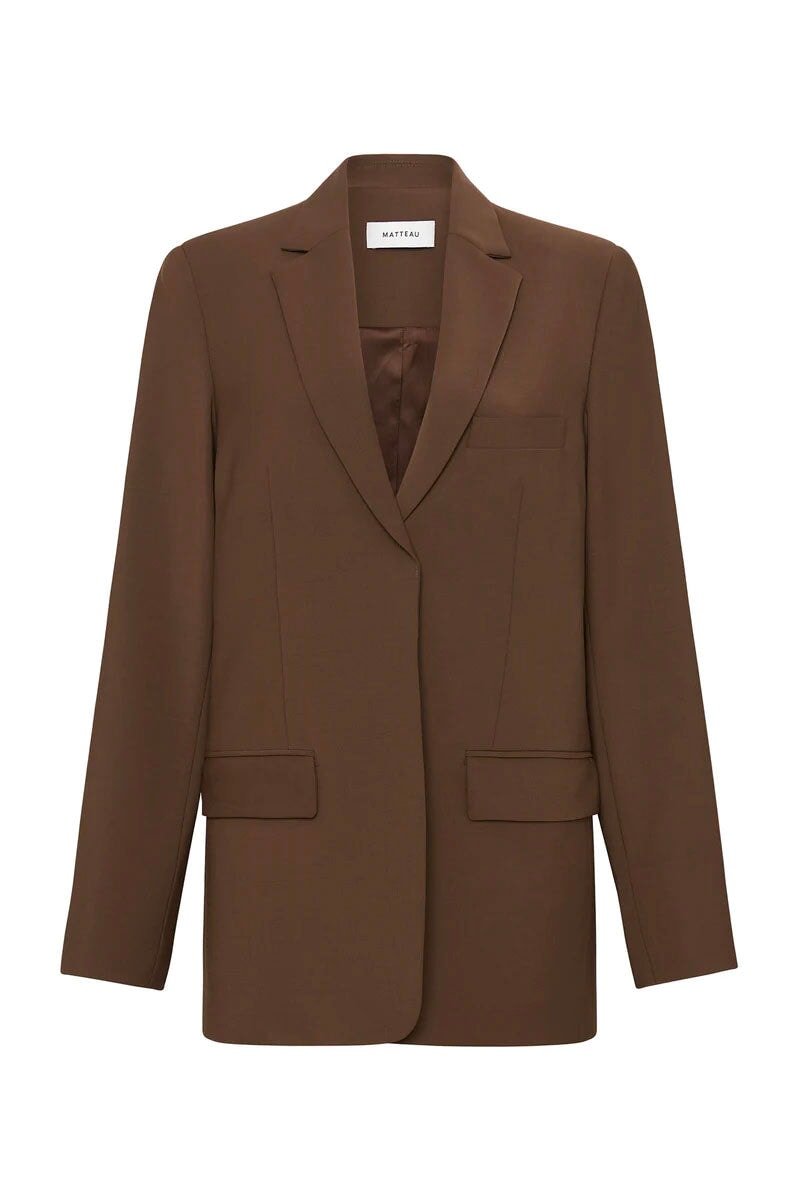 RELAXED TAILORED BLAZER-COFFEE Jackets Matteau 1 Coffee 