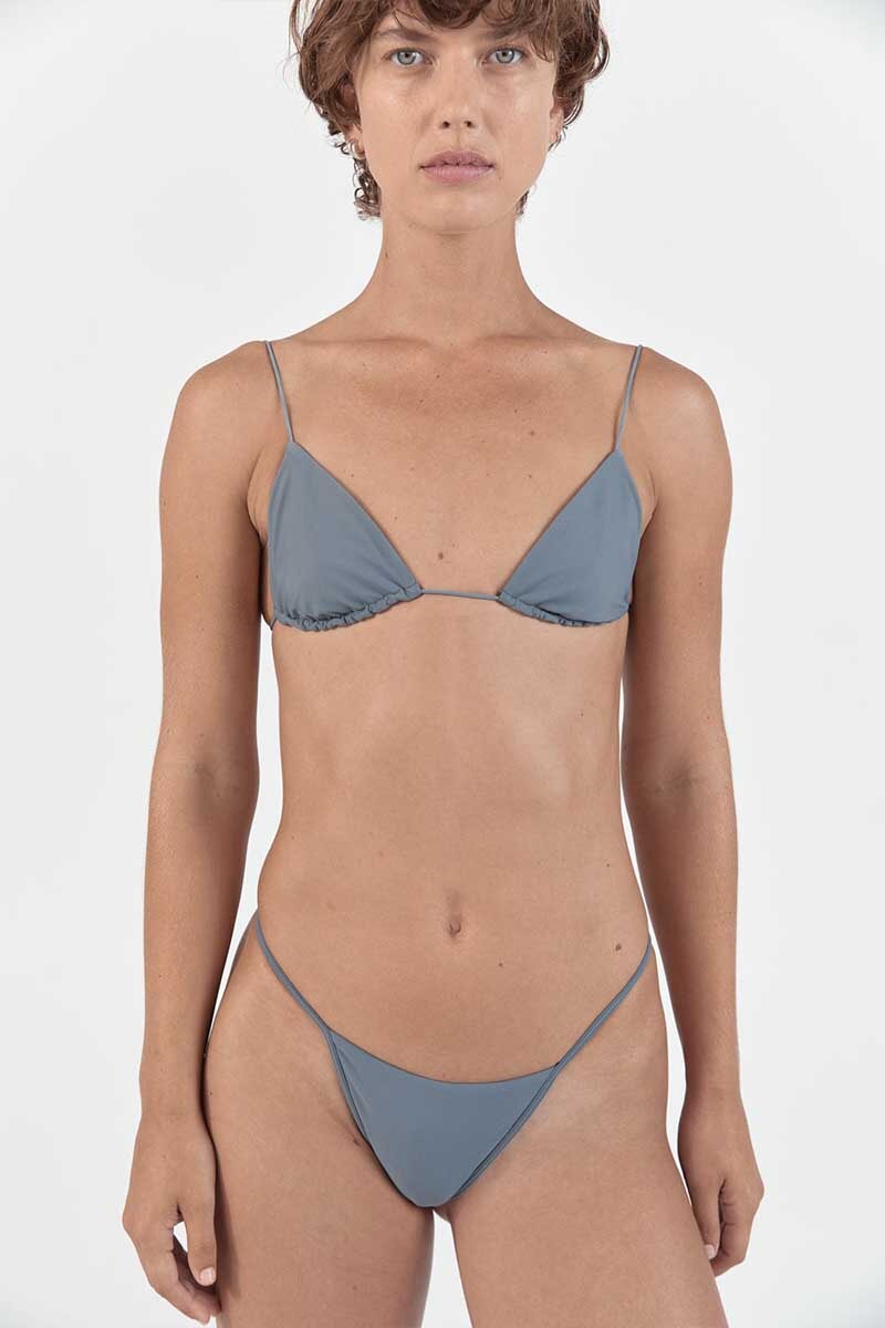 FINE STRAP TRIANGLE TOP-GREY Swim ZIAH 