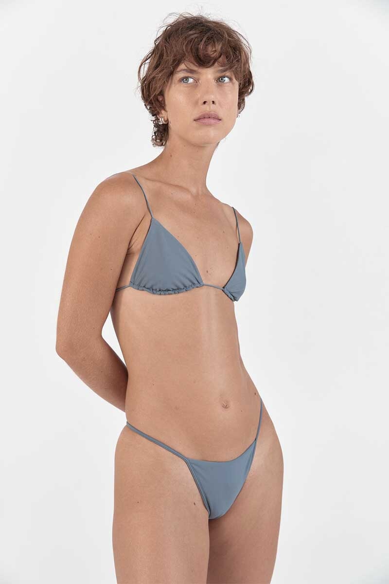 FINE STRAP TRIANGLE TOP-GREY Swim ZIAH 