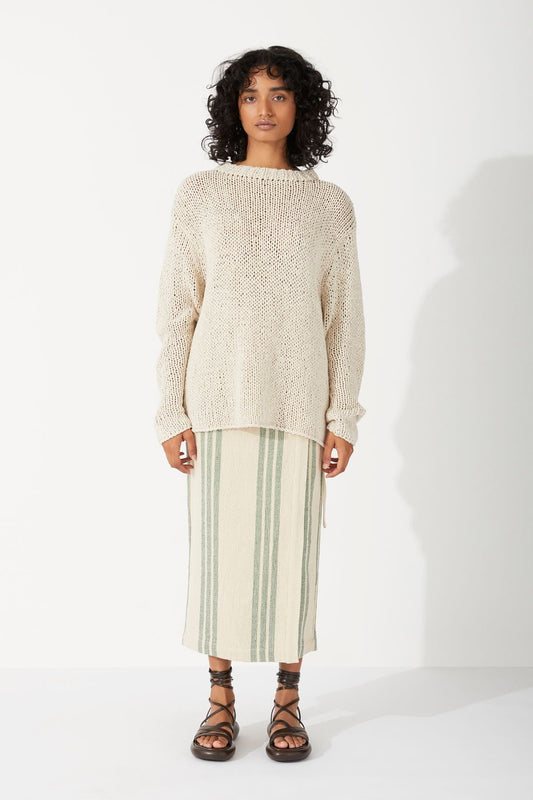 SAND LINEN COTTON BLEND HAND KNIT JUMPER-SAND Knitwear Zulu and Zephyr 6 Sand 