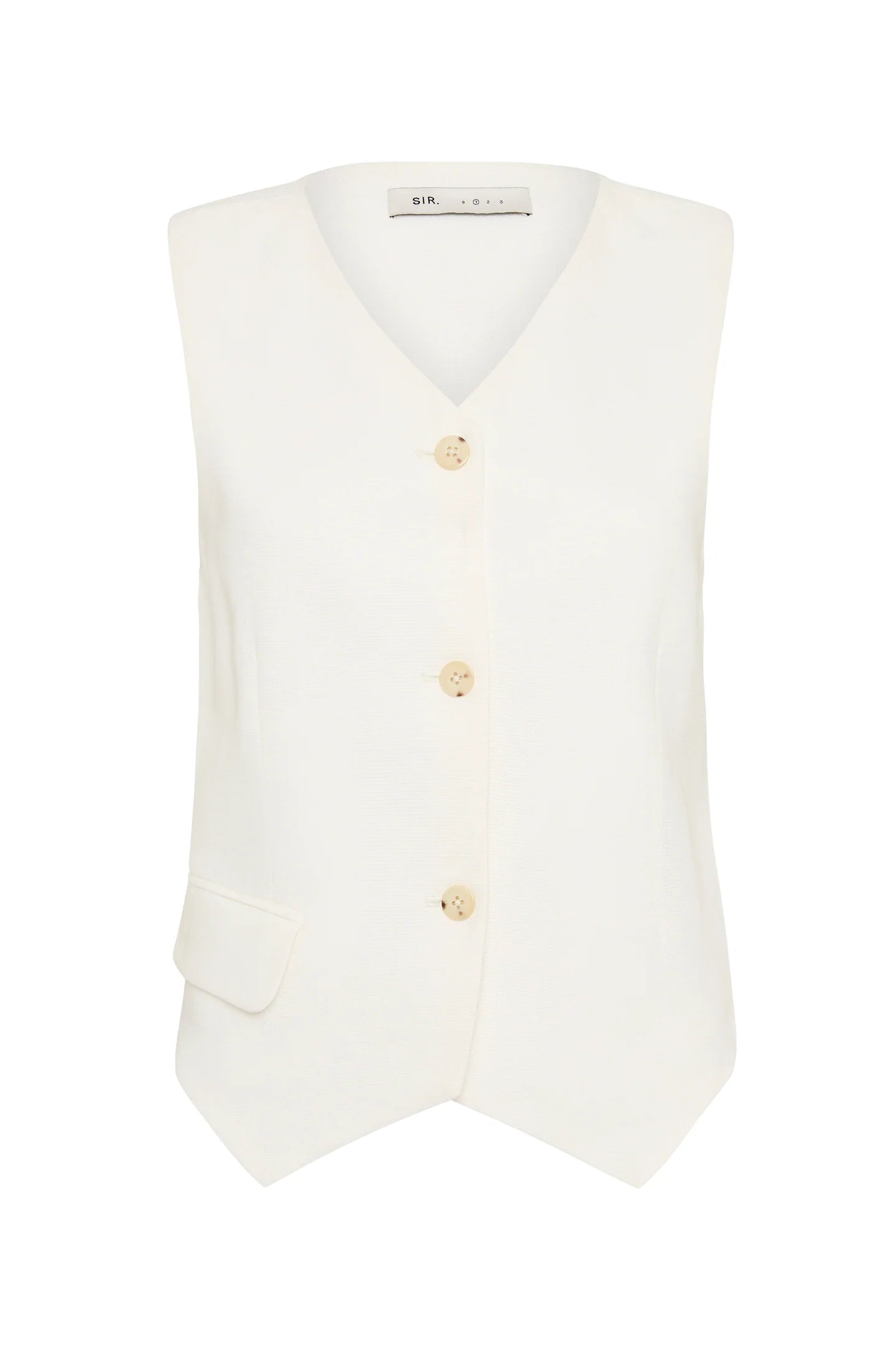 CLEMENCE TAILORED VEST-IVORY Tops SIR. OP Ivory 