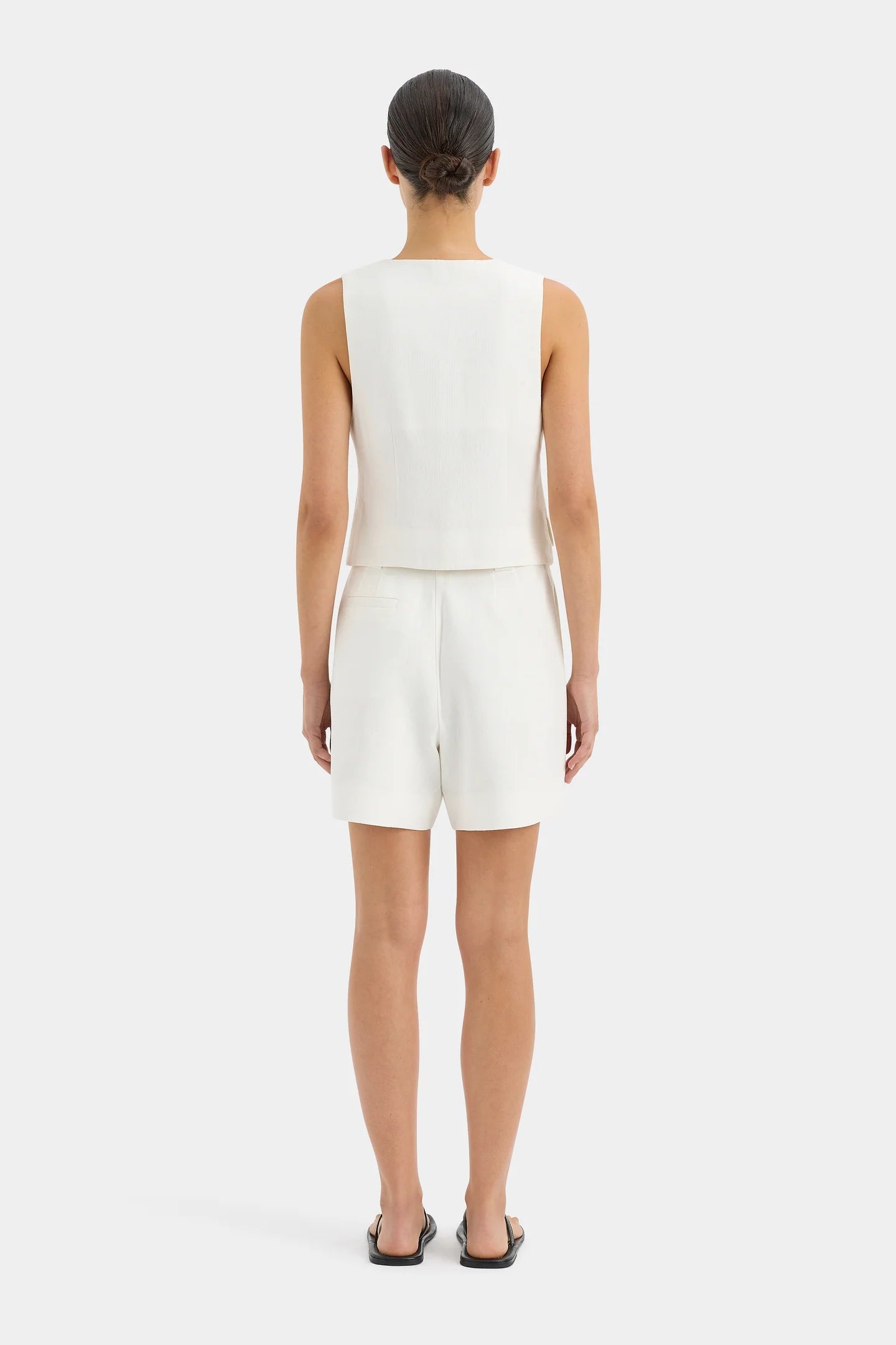 CLEMENCE TAILORED VEST-IVORY Tops SIR. 