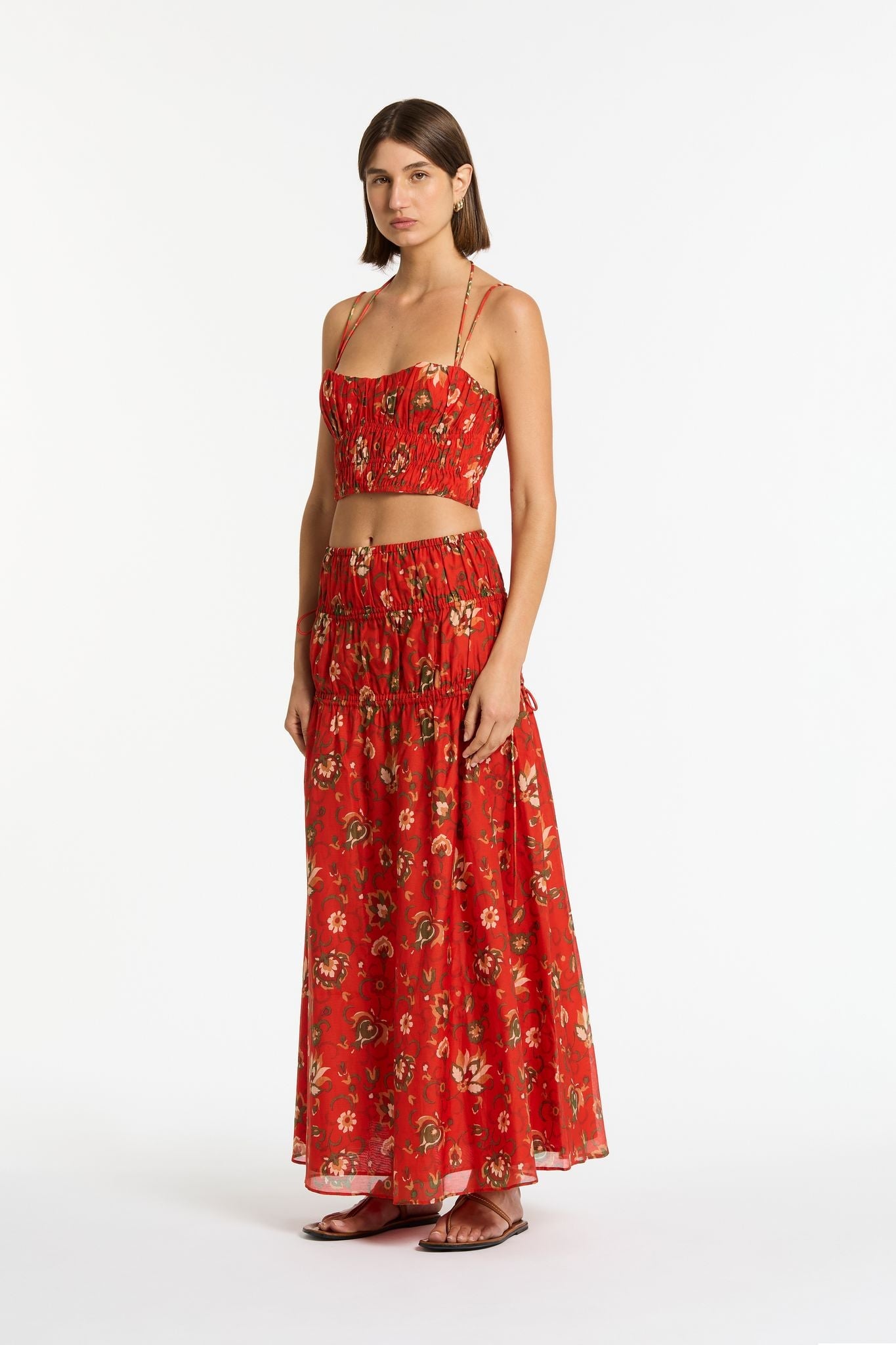 REYES GATHERED MAXI SKIRT-CACTUS FLOWER Skirts SIR. 