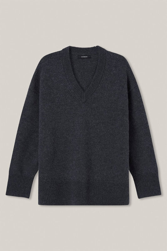 THE LEWIS KNIT-CHARCOAL MELANGE Knitwear A.Emery 