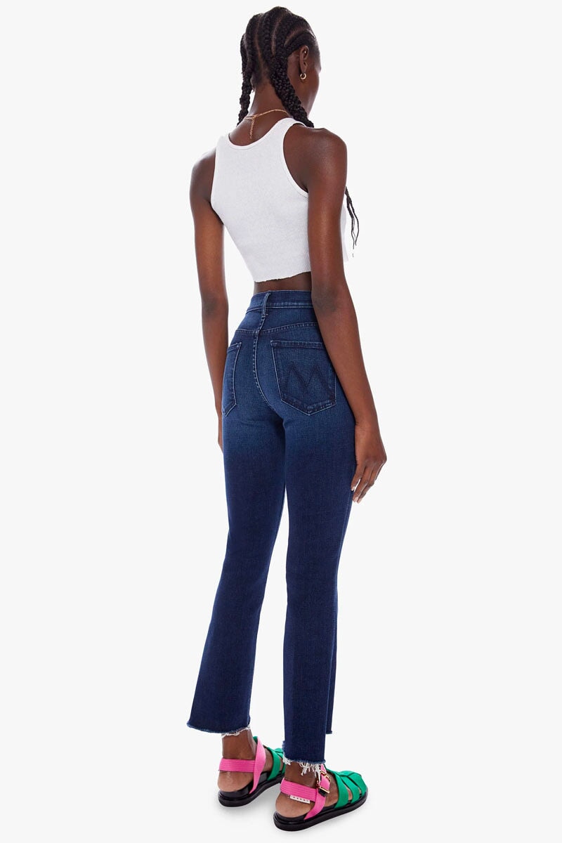 THE INSIDER CROP STEP FRAY-MOVIN ON UP Denim MOTHER 