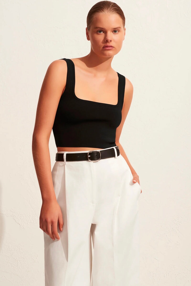 NINETIES CROP TANK-BLACK Tops Matteau 