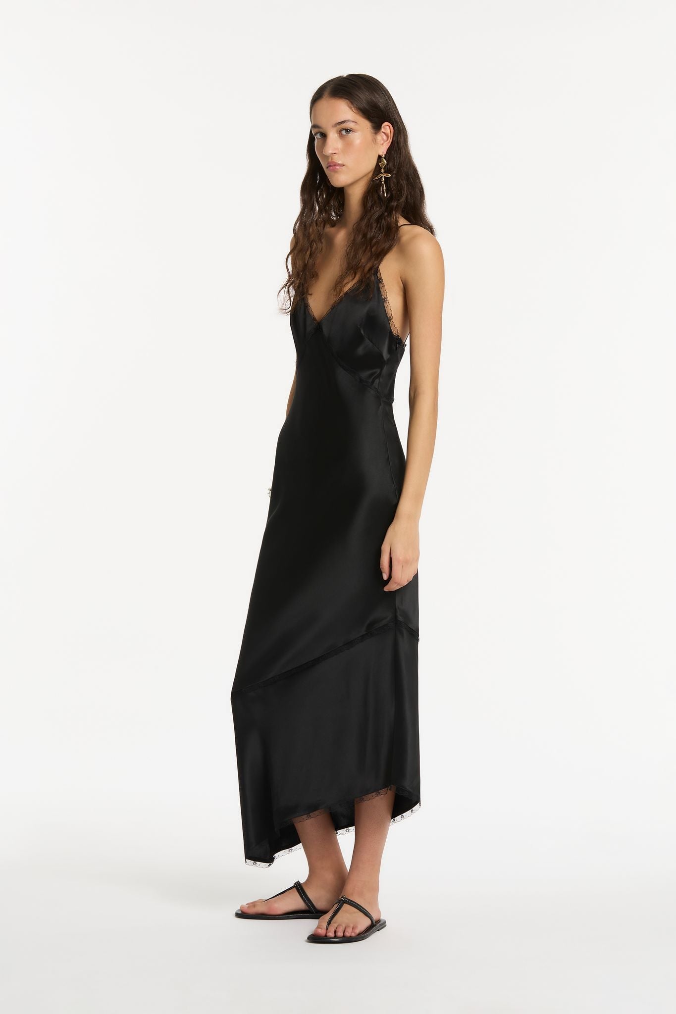 MARTINA V NECK SLIP DRESS-BLACK Dress SIR. 