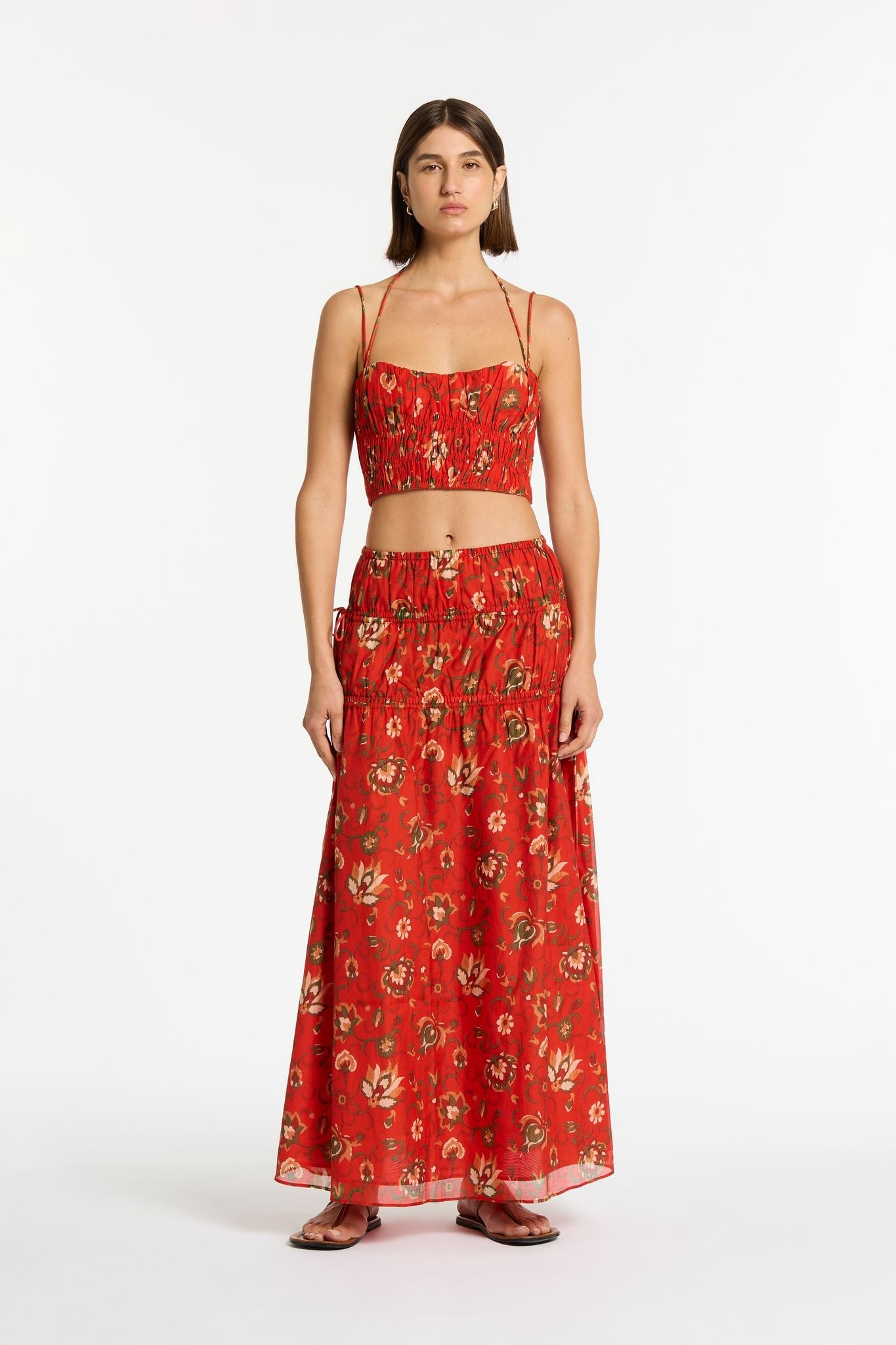 REYES GATHERED MAXI SKIRT-CACTUS FLOWER Skirts SIR. 0 Cactus Flower 