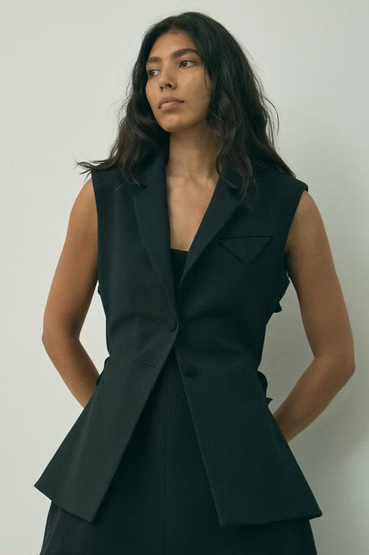 FORTUNE FAVOURS THE BRAVE VEST-BLACK Jackets Maggie Marilyn 
