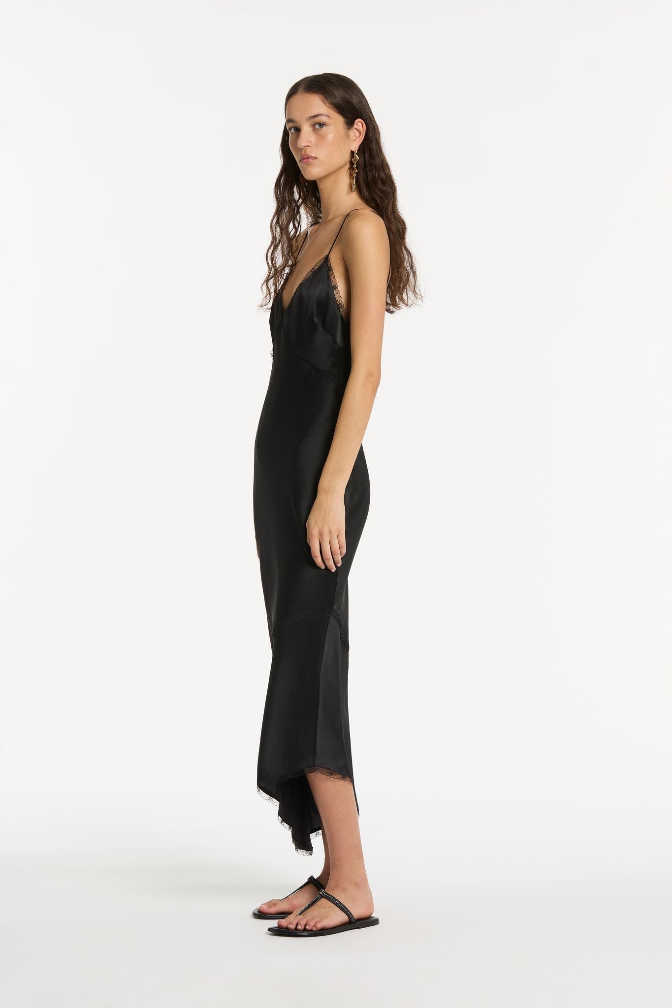 MARTINA V NECK SLIP DRESS-BLACK Dress SIR. 