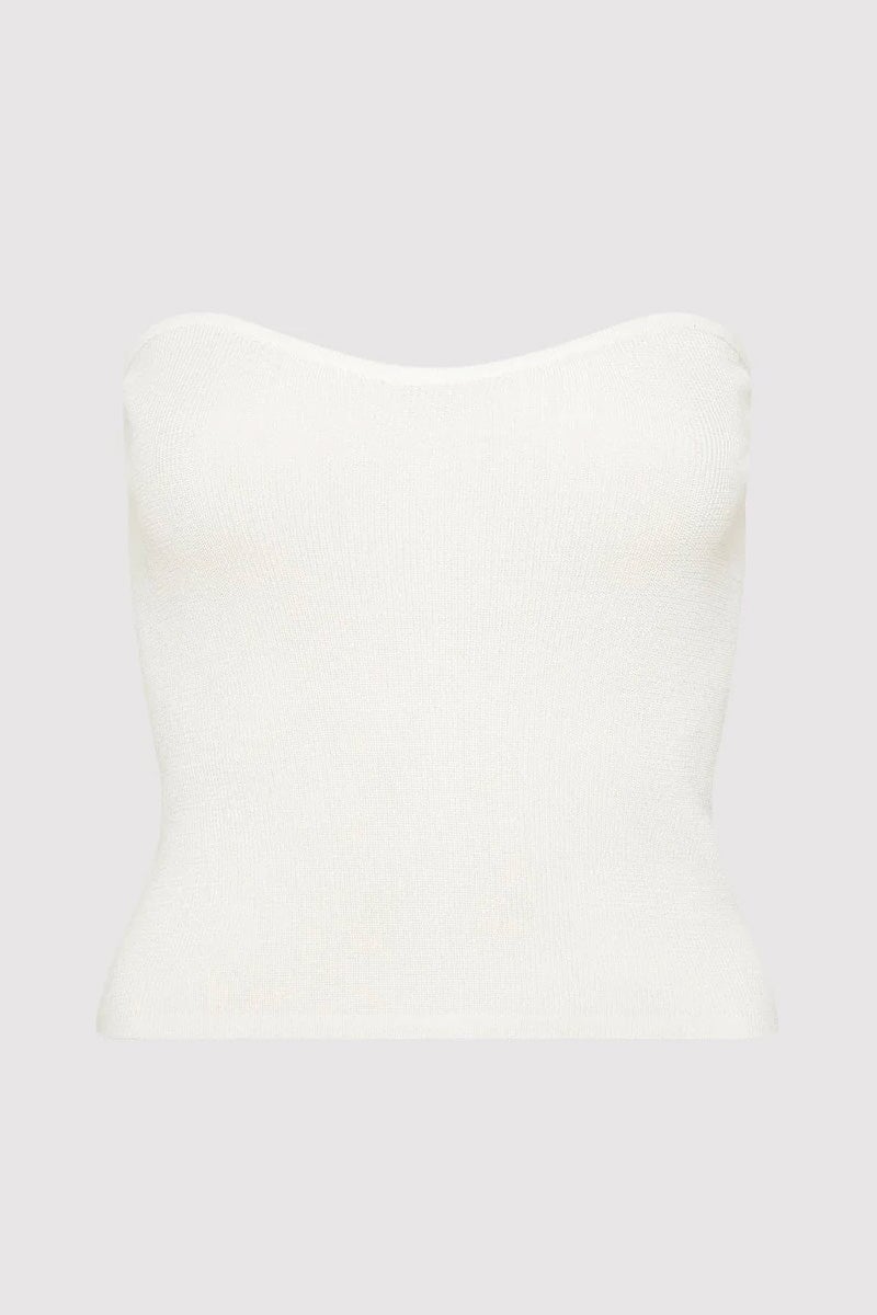 CURVE KNIT TOP-WHITE Tops ST AGNI XS White 