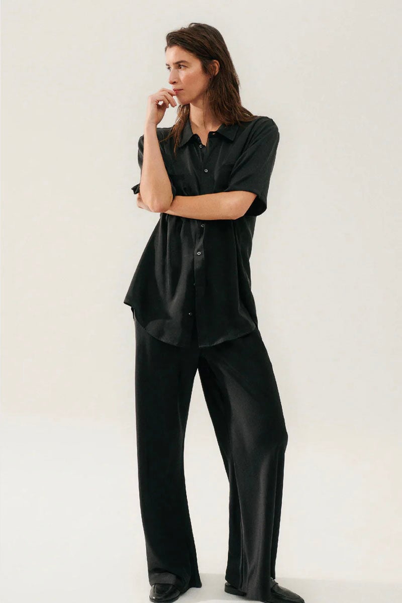 BIAS CUT PANTS-BLACK Pants Silk Laundry 