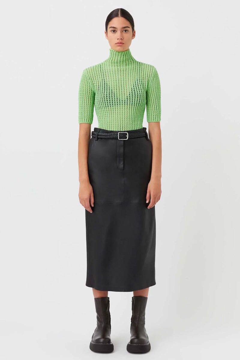 AMBER SHORT SLEEVE KNIT TOP-APPLE Tops Camilla and Marc 