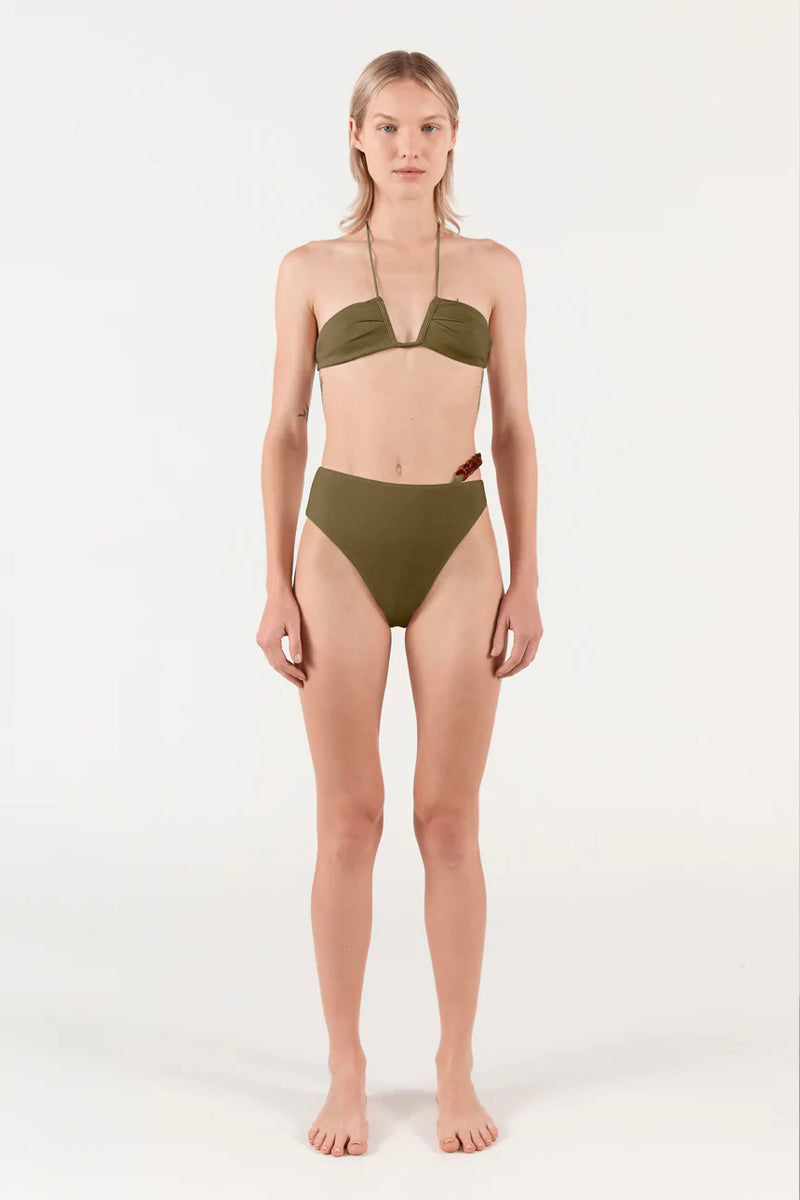 NEAL HALTER TOP BOUCIE-OLIVE Swim ZIAH 8 Olive 