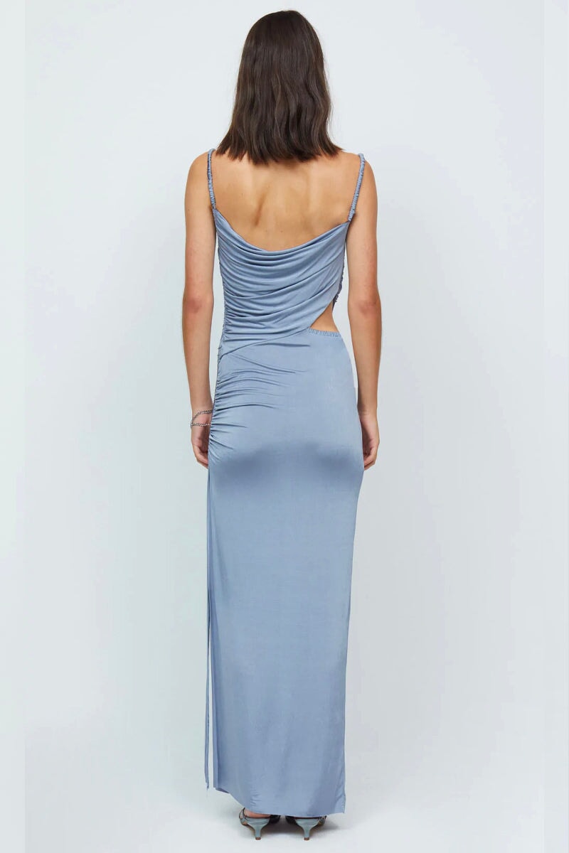 ARIEL ASYM MAXI DRESS-CORNFLOWER BLUE Dress Bec and Bridge 