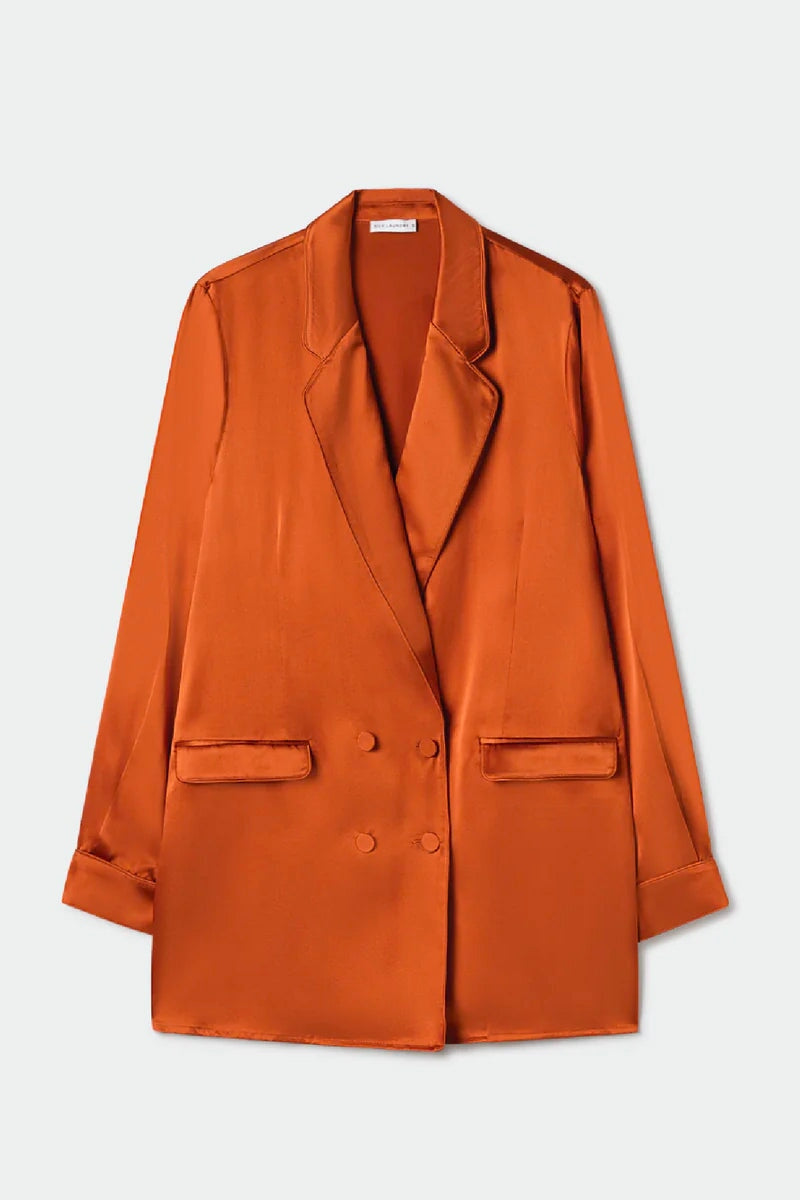 RELAXED BLAZER UMBER-UMBER Jackets Silk Laundry XS Umber 