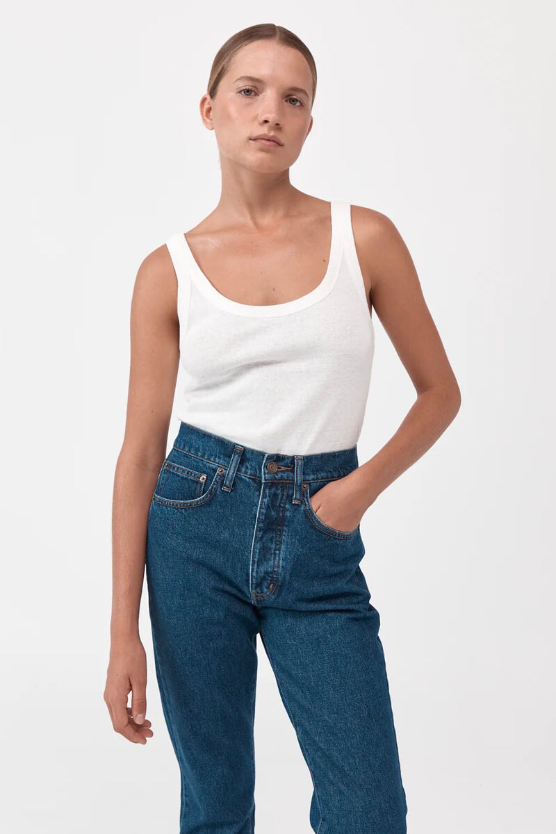 HIGH WAIST CROP STRAIGHT-INDIGO Denim ST AGNI 