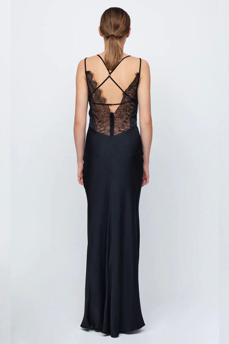 LUCILLE LACE MAXI DRESS-BLACK Dress Bec and Bridge 