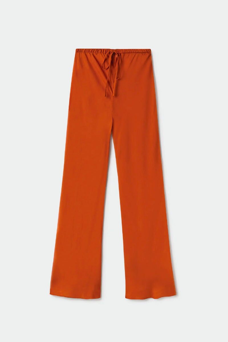 CHIFFON BIAS CUT PANTS-UMBER Pants Silk Laundry XS Umber 