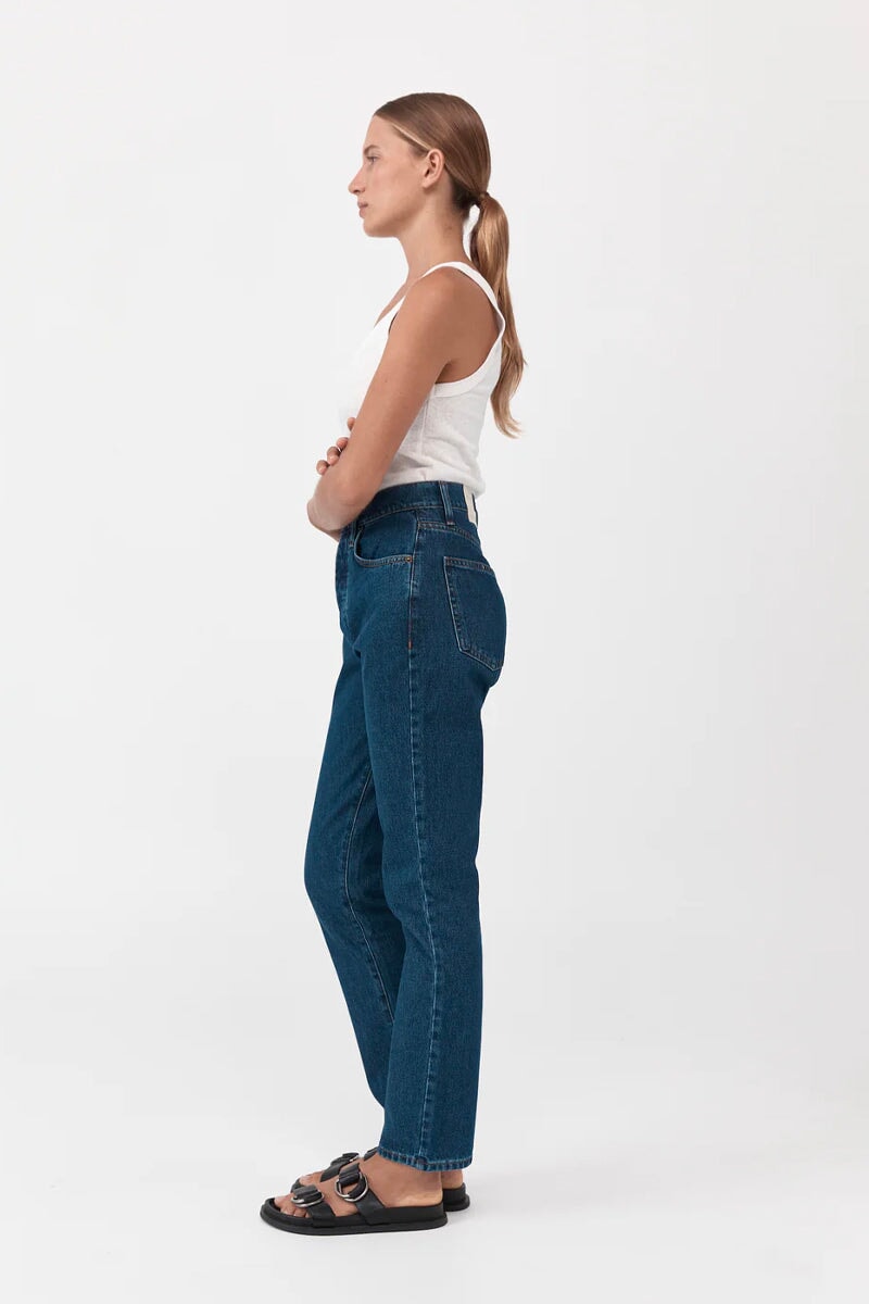 HIGH WAIST CROP STRAIGHT-INDIGO Denim ST AGNI 