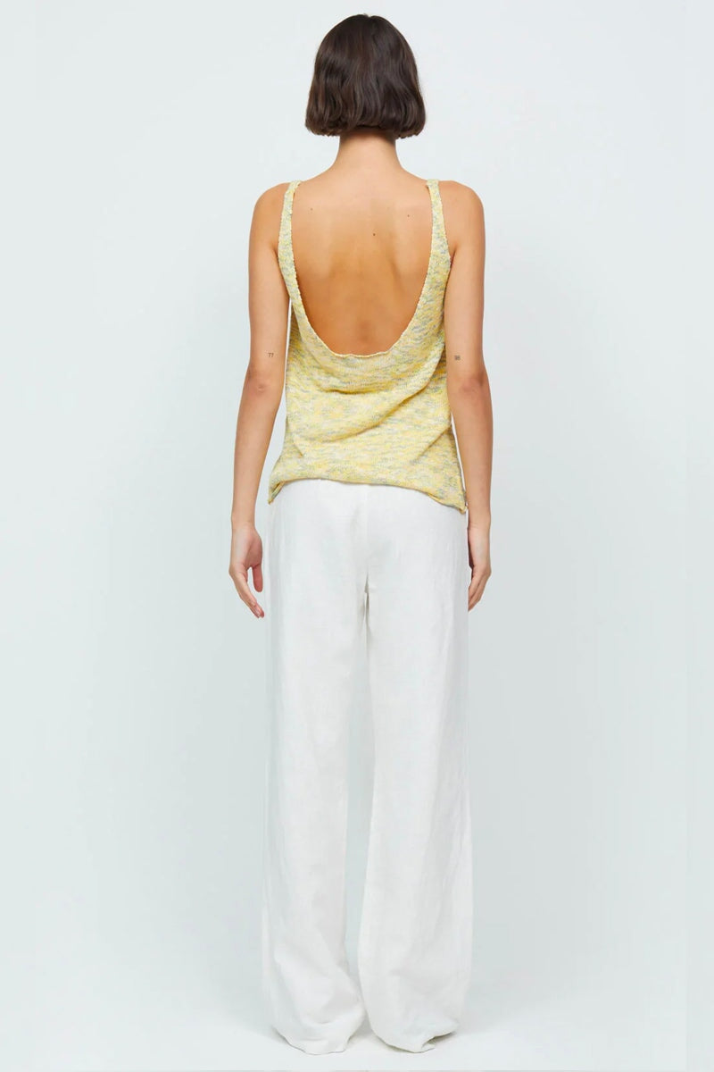 WILLOW KNIT TANK-YELLOW MARLE Tops Bec and Bridge 