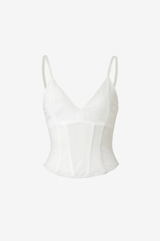 OMEGA BUSTIER-WHITE Tops Viktoria and Woods 0 White