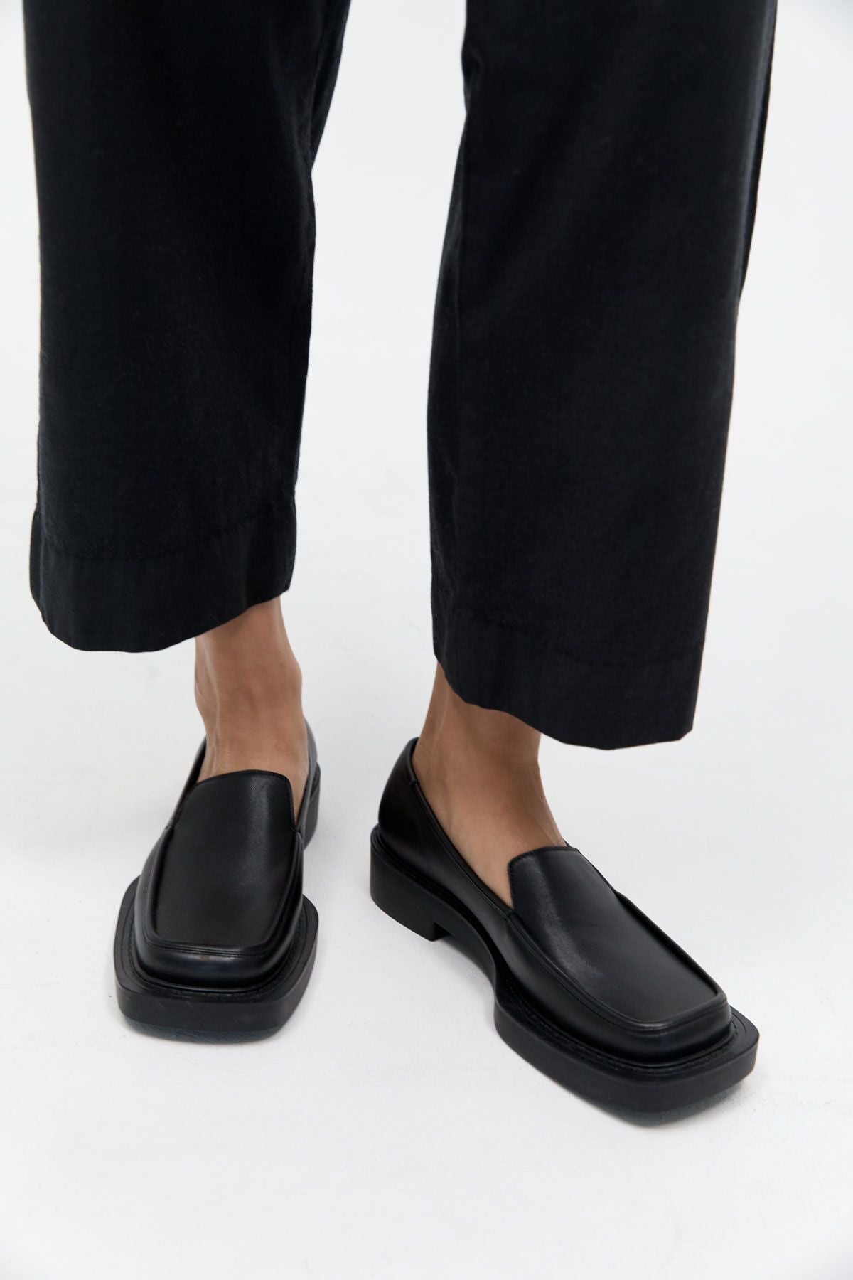 SQUARE LOAFER-BLACK Shoes ST AGNI 36 Black 
