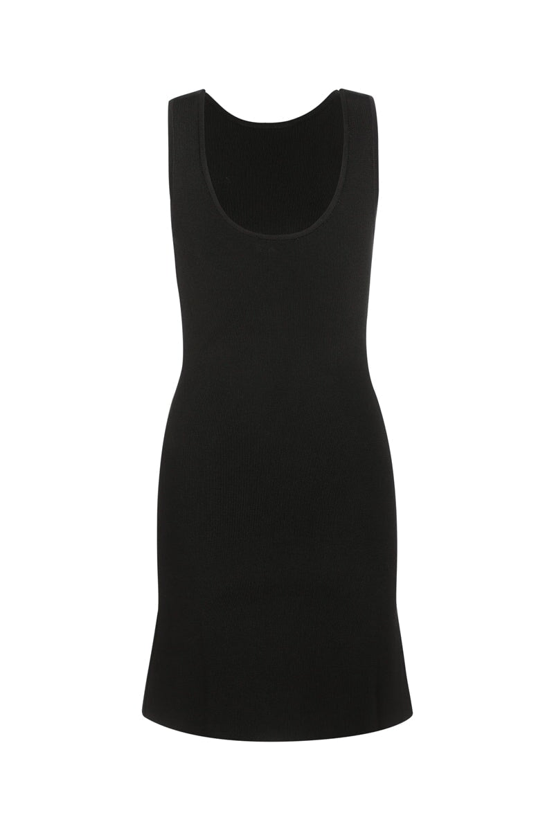 CHARLOTTE SLIT KNIT MINI DRESS-BLACK Dress Auteur 
