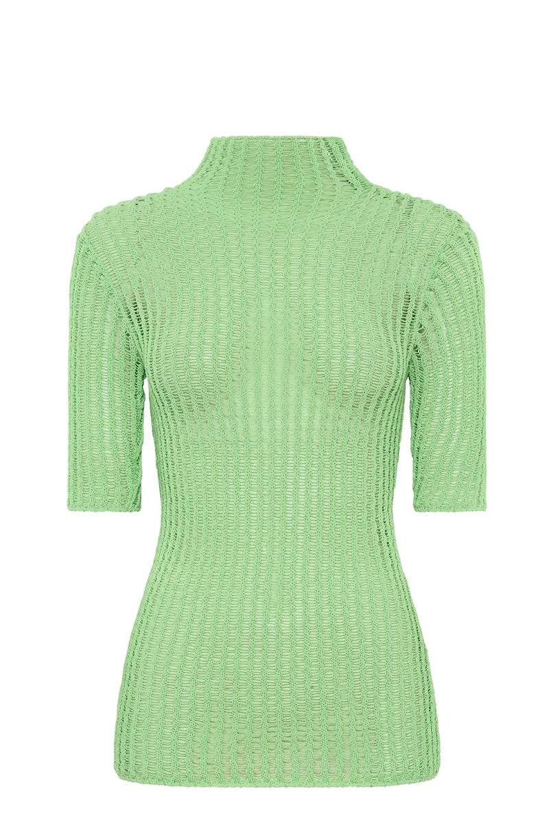 AMBER SHORT SLEEVE KNIT TOP-APPLE Tops Camilla and Marc XS Apple 