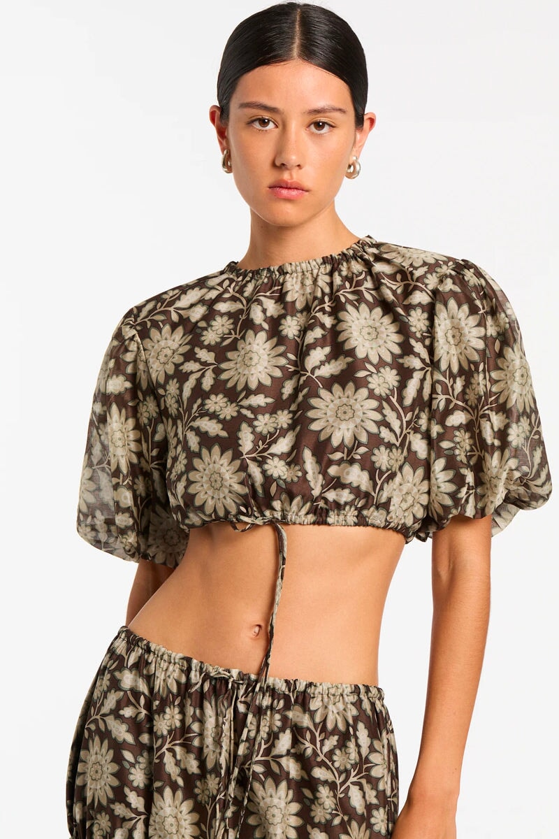 XANITA PUFF SLEEVE CROP-XANITA PRINT Tops SIR. 0 Xanita Print 